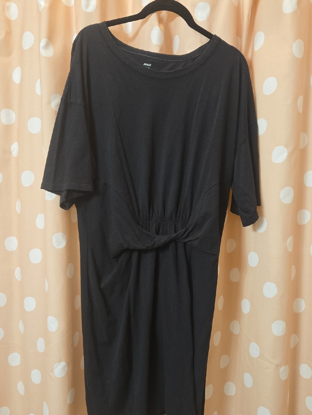 Aerie T-shirt Dress Black 100% Cotton Sz XL